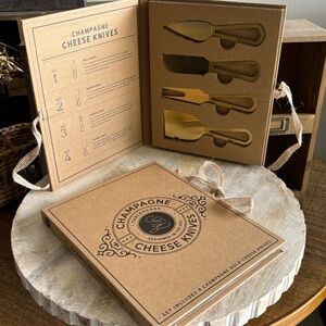 Santa Barbara Design Studio Champagne Gold Cheese Knives Gift Set